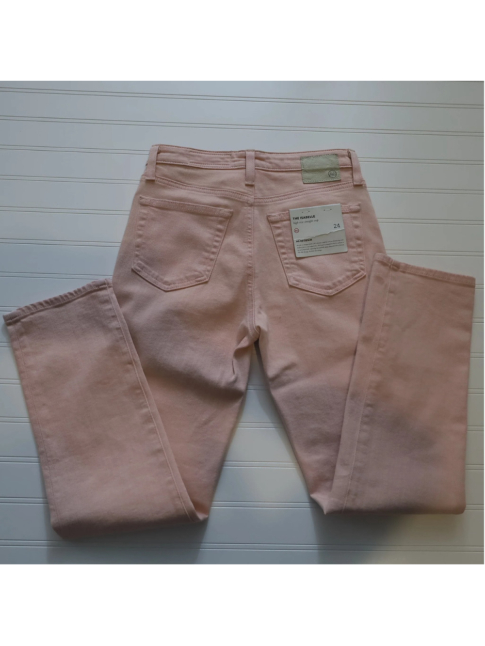 AG Jeans Isabelle High Waisted Cropped Jeans Pink Size 24 - Picture 9 of 12
